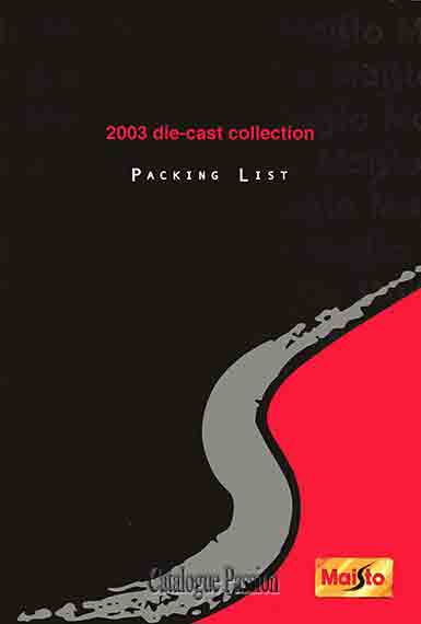 Catalogue Maisto 2003