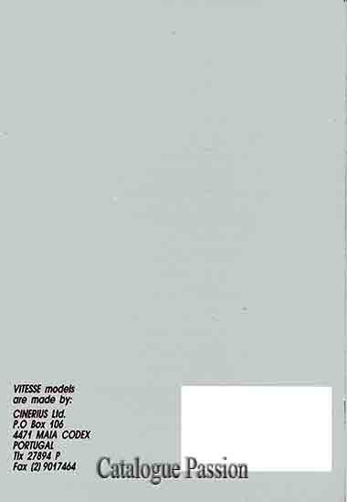 Catalogue Vitesse 1990